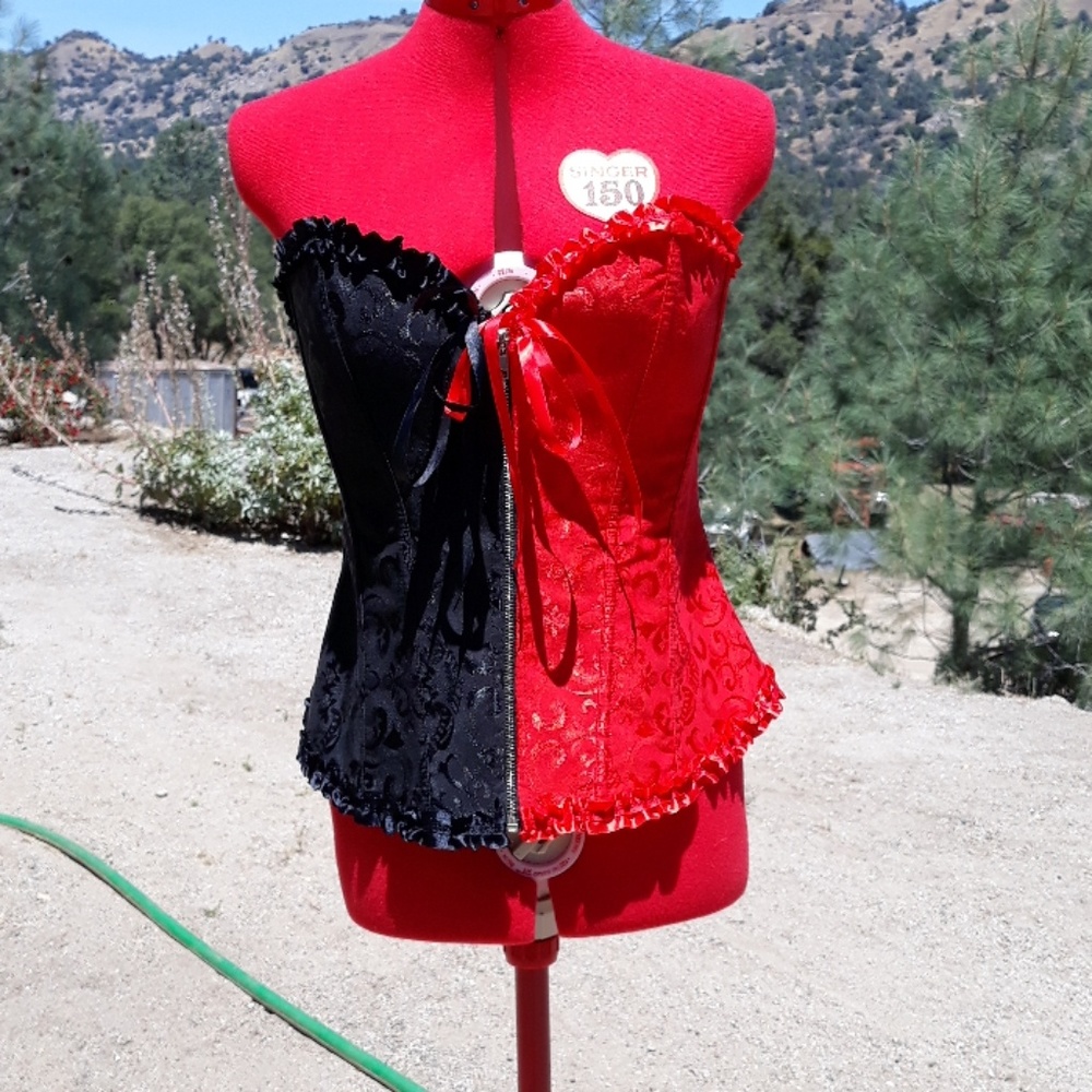 Black and red corset